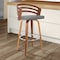 Armen Living Jayden 30" Bar Height Swivel Gray Faux Leather and Walnut Wood Bar Stool LCJYBAGRWA30 - alternate 4